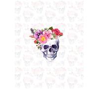 Gothic Sketch Book with Colorful Skull and Repeating Faded Skulls on the Background White Interior Pages and Page Numbers: A Perfect Gift for anyone ... drawing, sketching, and practicing art skills