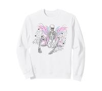 Gothic Skull Fairy Skeleton Graphic Y2K Aesthetic Fairycore Felpa