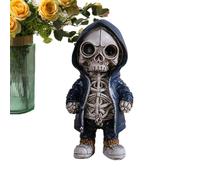 Gothic Skull Sculpture - Portable Skull Head, Resin Skeleton Statue, Spooky | Skeleton Figurines Collectible Skull Head Statue Display Hand Crafts Figurines Gothic Home Offices Desk Shelf Halloween Decor