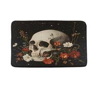 Gothic Skull Skeleton Flower Vintage Halloween Botanical Outer Space Aesthetic Zerbino Ingresso Antiscivolo Tappeto Entrata Morbido Tappeti Da Bagno Per Esterno Interno Cucina 40X60Cm