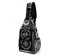 Gothic Skull Skeleton Sun Moon Witch Magic Board Unisex Sling Bag Multitasche Borsa A Tracolla Regolabile Borsa A Spalla Per Campeggio Lavoro Outdoor