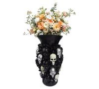 Gothic Skull Vase - 8 Inch Resin Flower Pot | Halloween Decor
