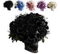 Gothic Skull Wall Vase, Funny Translucent Skull Wall Planter, Can Be Hung or Placed on a Table, Spooky Face Shaped Hanging Flower Vase, Gothic Home Decor, for Home Stylists Plant Parents (Black)