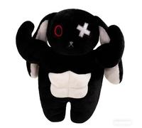 Gothic Stitched Rabbit Plush Toy - Creepy Cute Emo Bunny Stuffed Animal - Dark Horror Bunny Figurine for Alt Room Decor & Spooky Collector Gift(Nero)