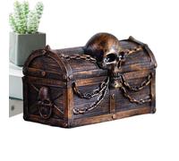 Gothic Treasure Piraten Aufbewahrungsbox - Harz Schmuckschatulle im Vintage Design, stabile Dekokiste | für Kinder Mädchen zu Geburtstag Fest Feier Halloween Weihnachten