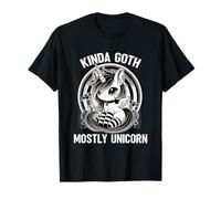 Gothic Unicorn Goth Girl Emo Punk Kinda Goth Mostly Unicorn Maglietta