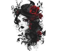 Gothic Vintage Lady with Red Roses: 6"x9" Hardcover Lined Journal - 100 Pages for Creative Ideas, Goals, and Planning