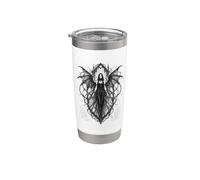 Gothic Winged Dark Fairy Sketch Aesthetic Alt Grunge Bicchiere termico in acciaio inox doppia parete