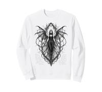 Gothic Winged Dark Fairy Sketch Aesthetic Alt Grunge Felpa