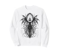 Gothic Winged Dark Fairy Sketch Aesthetic Alt Grunge Felpa