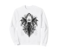 Gothic Winged Dark Fairy Sketch Aesthetic Alt Grunge Felpa