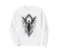 Gothic Winged Dark Fairy Sketch Aesthetic Alt Grunge Felpa