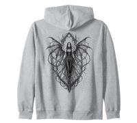 Gothic Winged Dark Fairy Sketch Aesthetic Alt Grunge Felpa con Cappuccio