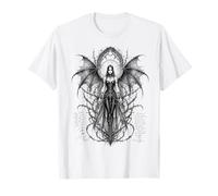 Gothic Winged Dark Fairy Sketch Aesthetic Alt Grunge Maglietta