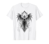 Gothic Winged Dark Fairy Sketch Aesthetic Alt Grunge Maglietta