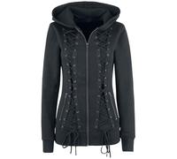 Gothicana by EMP Donna Giacca nera con cappuccio e allacciatura M
