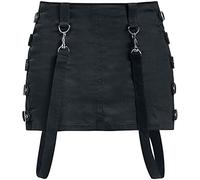 Gothicana by EMP Donna Gonna Corta Nera con Fibbie M