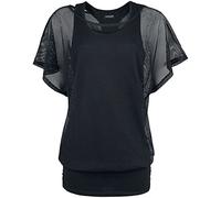 Gothicana by EMP Donna T-Shirt Nera in Rete a Doppio Strato M