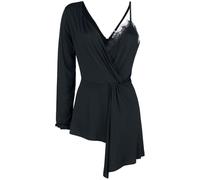 Gothicana by EMP Donna Top nero con lati diversi L