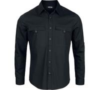 Gothicana by EMP Uomo Camicia Nera a Maniche Lunghe con Ampi taschini sul Petto XXL