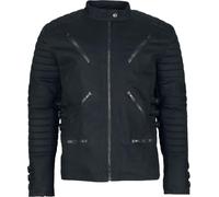 Gothicana by EMP Uomo cappotto intermedio nero con imbottitura e cuciture su spalle e maniche M