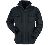 Gothicana by EMP Uomo Giacca invernale nera con tasche con patta e cuciture decorative M