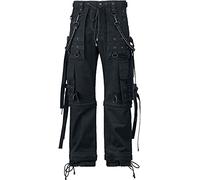 Gothicana by EMP Uomo Pantaloni Cargo Neri con Rivetti e Catene
