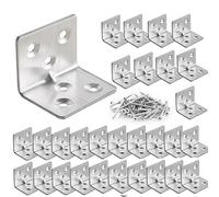 GothicBride 30 pezzi Staffe Angolari 30x30x38mm Squadrette Angolari 90 Gradi, Staffe Angolari per Legno Tavoli, Sedie, Mobili