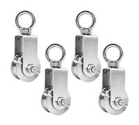 GothicBride 4 Pack 34MM Carrucola per Sollevamento, Puleggia per Carico 250 kg, Carrucola Palestra, Carrucole in Acciaio Inossidabile per Fune Fitness(4 pezzi, 34 mm)