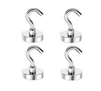GothicBride 4 pezzi Ganci Magnetici 69 kg Gancio Magnetico Calamita Potente Magneti al Neodimio per Cucina, Bagno, Armadietti（69 kg）