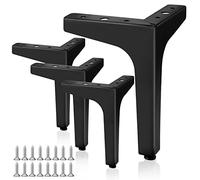 GothicBride 4Pcs Piedini per Mobili Nero 17 cm Piedi per Mobili Triangolari in Metallo Gambe per Mobili per Armadio, Cassetti, Ottomane, Comodino(17 cm)