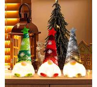 GothicBride Decorazione natalizia a forma di gnomo, 3 pezzi, 20 cm, luminosa, gnomo di Natale, piccola decorazione natalizia, festa della Svezia, albero di Natale