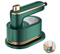 GothicBride Mini ferro da stiro a vapore, da viaggio, mini ferro da stiro in ceramica, antiaderente, con serbatoio dell'acqua da 50 ml, per uso domestico e viaggio (verde)
