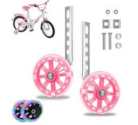 GothicBride Rotelle di supporto universali per bicicletta per bambini, ruote ausiliarie flash, per bambini da 12,14,16,18,20 pollici (rosa)