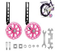 GothicBride Ruote di supporto per bicicletta per bambini, 2 pezzi, ruote di supporto universali regolabili, ruote di supporto di sicurezza con mute flash, ruote per bici a velocità singola da 12, 14