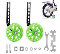 GothicBride Ruote di supporto per bicicletta per bambini, 2 pezzi, ruote di supporto universali regolabili, ruote di supporto di sicurezza con mute flash, ruote per bici a velocità singola da 12, 14
