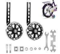 GothicBride Ruote di supporto per bicicletta per bambini, 2 pezzi, ruote di supporto universali regolabili, ruote di supporto di sicurezza con mute flash, ruote per bici a velocità singola da 12, 14