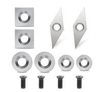 GothicBride Utensili Tornio per Legno 8 inserti in carburo con Vite, Utensili per tornitura sgorbie per tornio legno Hartmetall Wendeschneidplatten Set mit M4 Schrauben(8 Stück)