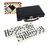 GOTHINK Set doppio 6 Domino con scatola di immagazzinaggio - 28 pietre durevole - Gioco classico Domino per adulti viaggi e vacanze