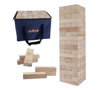 GOTHINK Torre di Legno Gioco Gigante - 54 Blocchi di Legno Massello, Apilabile Fino a 1.2m, Gioco di Impilamento per Bambini e Adulti, Ideale per Feste e Giornate in Famiglia