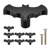 Gothvanity Confezione da 8 pomelli a pipistrello decorativi gotici per mobili da cucina, cassetti, cassettiere e maniglie dell'armadio, in legno, 6,6 x 3,3 cm, nero