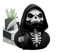gotica - Statuetta horror con falce | Statua in resina spettrale scheletro gotico anatre ornamento per la casa libreria decorazione auto cruscotto esposizione Halloween