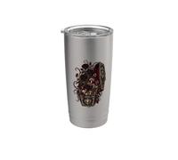 Gotico Bara Rose Nere Teschio Halloween Horror Bicchiere termico in acciaio inox doppia parete