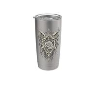 Gotico Barocco Rose Crest y2k Grunge Vintage Estetica Bicchiere termico in acciaio inox doppia parete