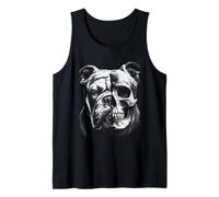 Gotico British Bulldog Grunge Estetica Goth Skull Art Dog Canotta
