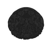 gotico carta da parati cranio Stampa Cuffia Doccia Cuffia Da Bagno Elastica Riutilizzabile Doccia Capelli Cap Doppio Strato Capelli Cap