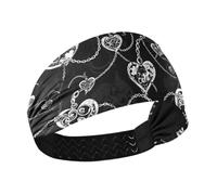 Gotico Darkness Cuori Catena di Raffreddamento Fasce per le Donne Elastiche Sudate Fasce per Allenamenti Escursion