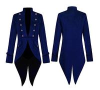 Gotico Giacca Uomo Jacquard, Steampunk Costume Uomo Nera, Medievale Vittoriano Cappotto Nera Classico Vintage Pirati Vampiro Cosplay Uniforme per Carnevale e Halloween Gentiluomo Principe Tailcoat