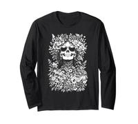 Gotico Giardiniere Ragazza Scheletro My Garden My Rules Maglia a Manica