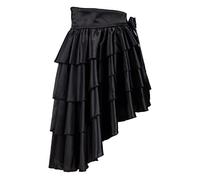 Gotico, gonna da donna a linea, maxi gonna medievale, vichinga, stile vittoriano, gonna a scozzese, irregolare da pirata, a vita alta, gonna da pirata, A8 nero., S